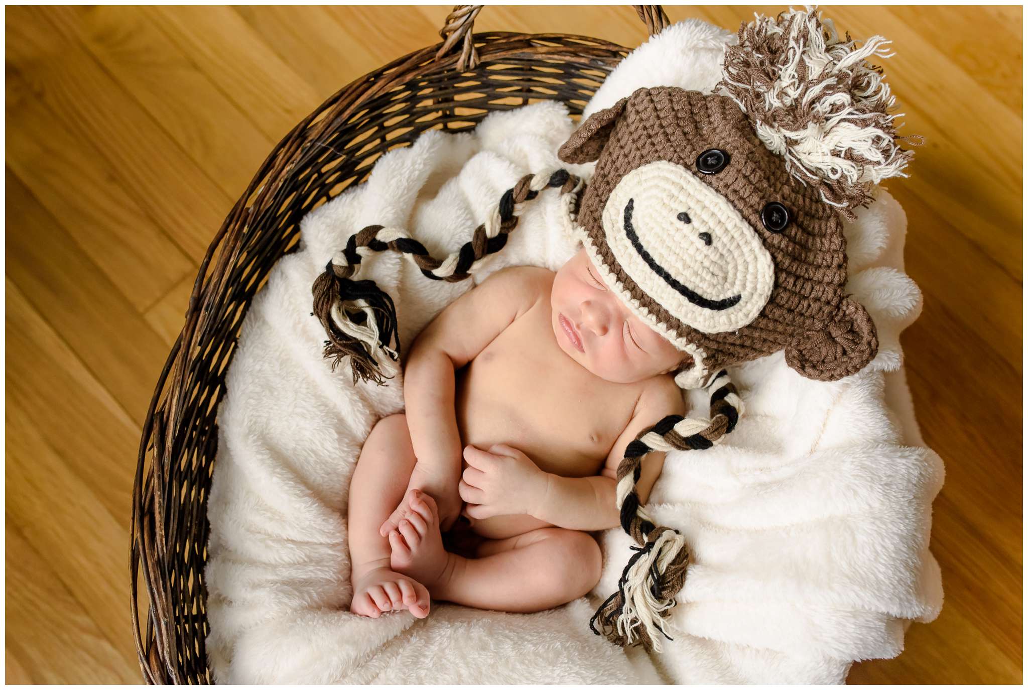  Yes, the monkey hat was a little big... but still adorable on him lol!&nbsp; 