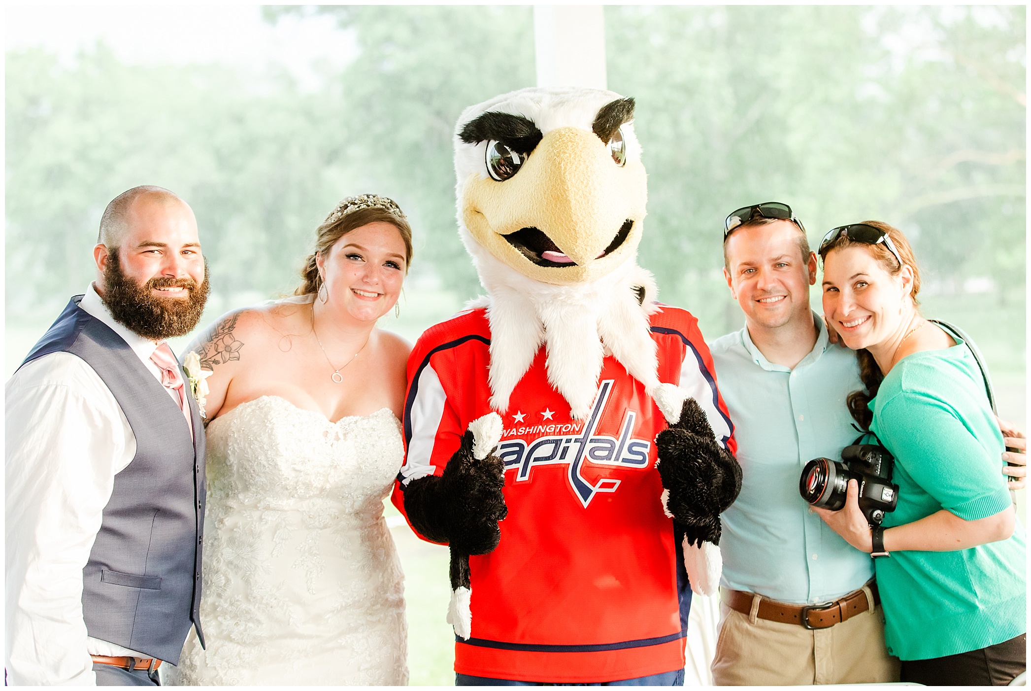  Hunter is a huge Capitals fan too! We had to get a group picture with Slapshot!  