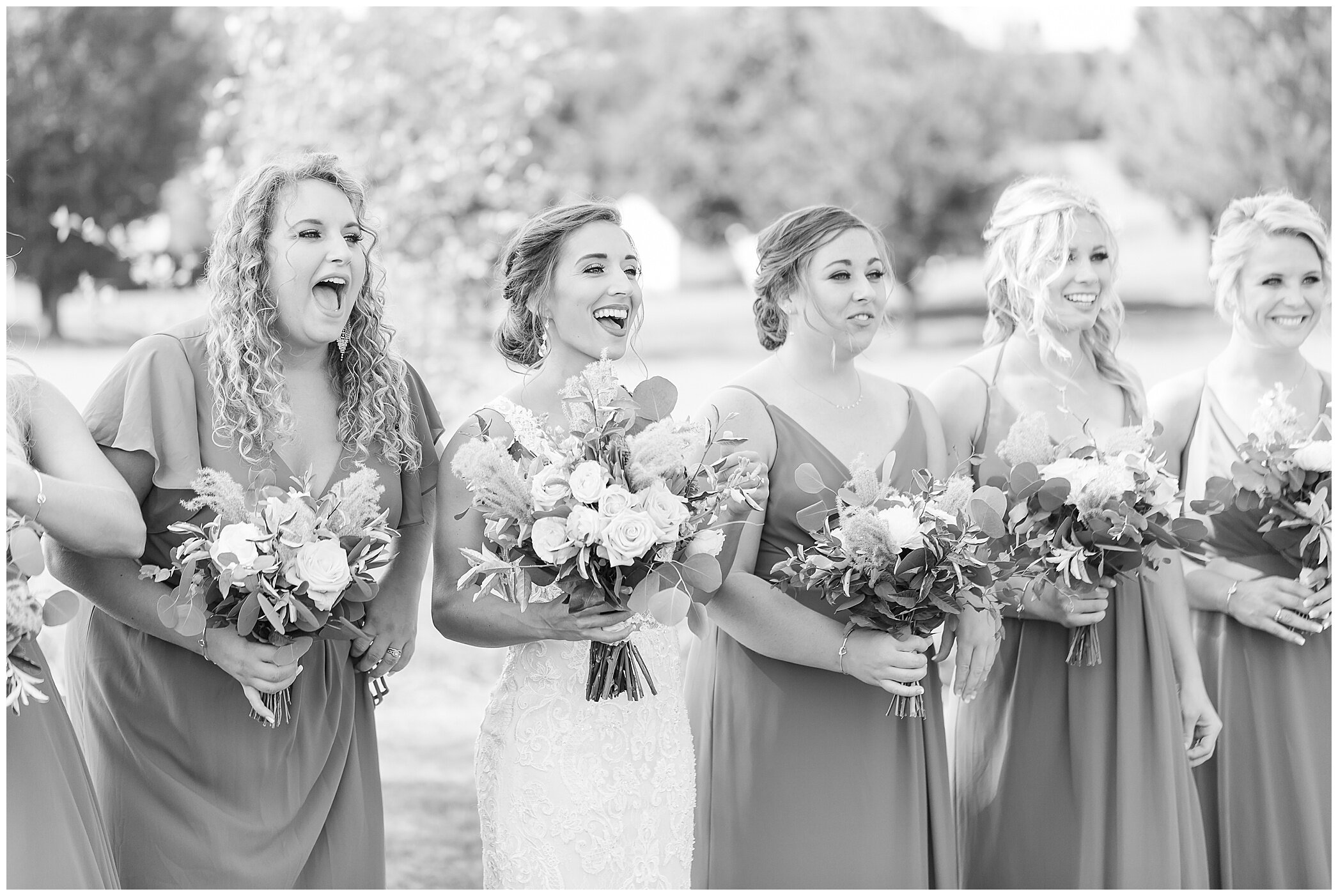 bridesmaids react to seeing bride for the first time