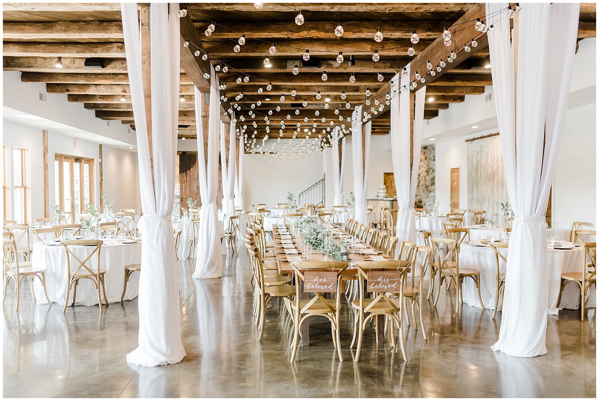 details for rustic wedding reception at Granary at Valley Pike