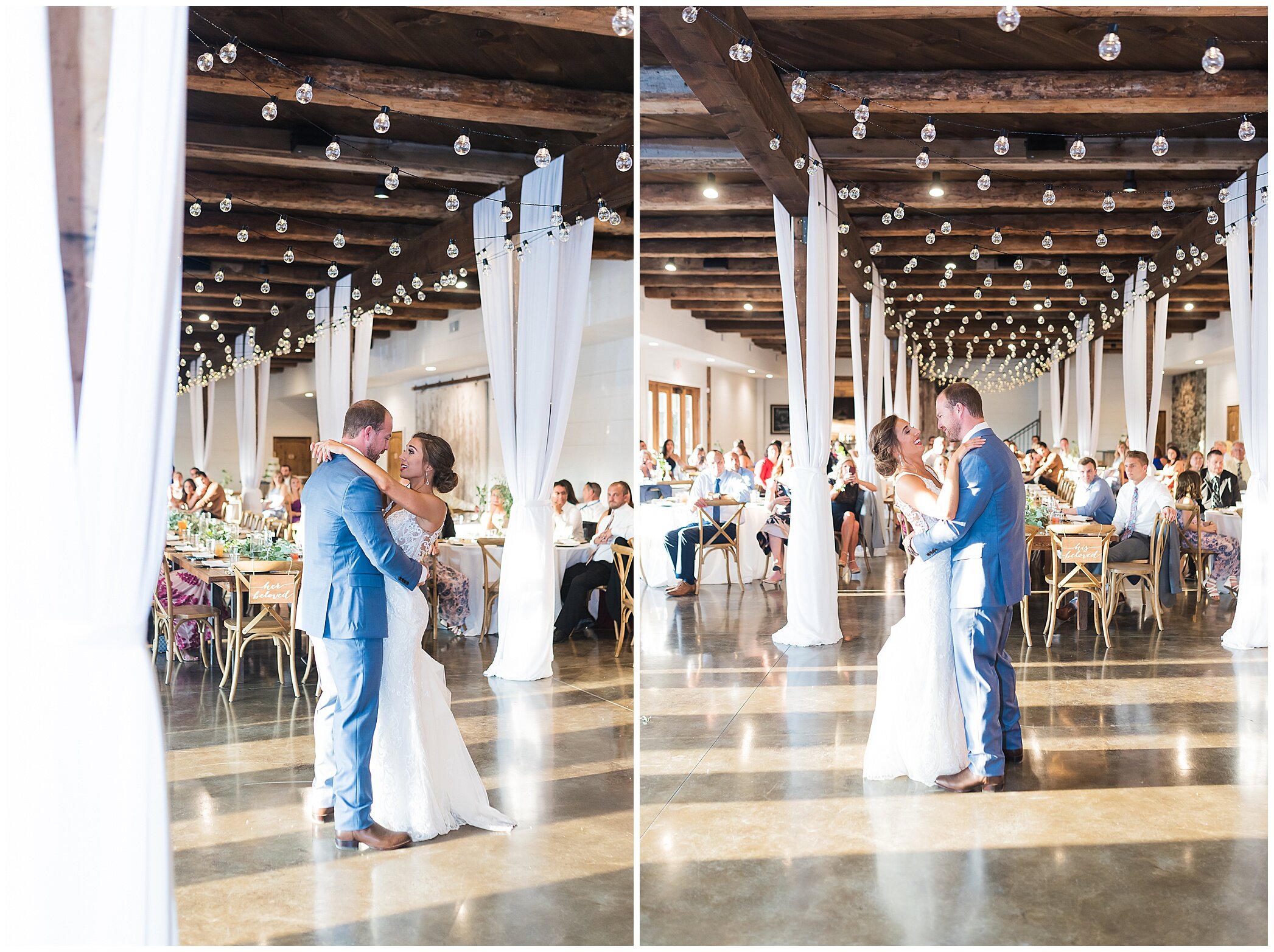 newlyweds dance first dance at Granary at Valley Pike