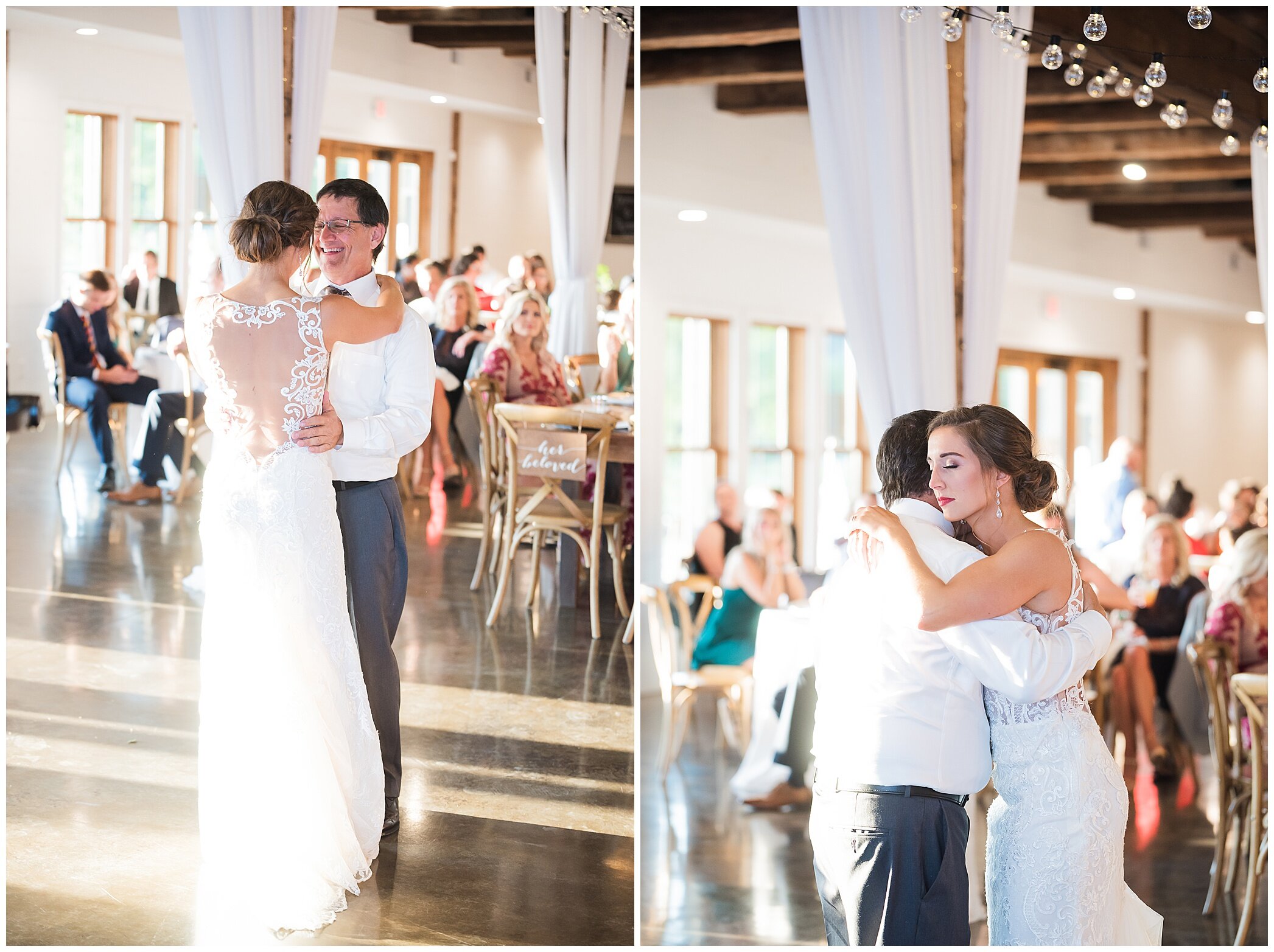 father-daughter dance during wedding reception