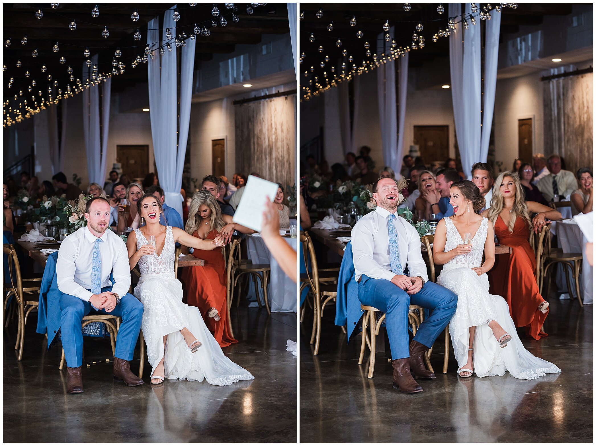 best man gives toast during Granary at Valley Pike reception