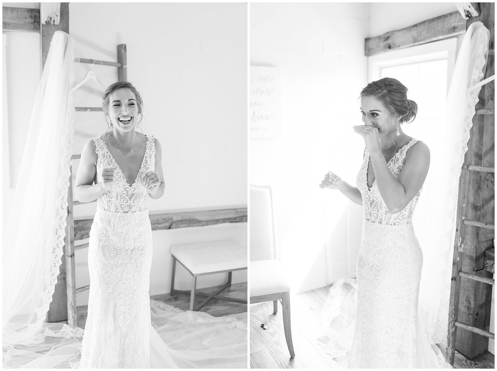 bride cries while preparing for VA wedding 