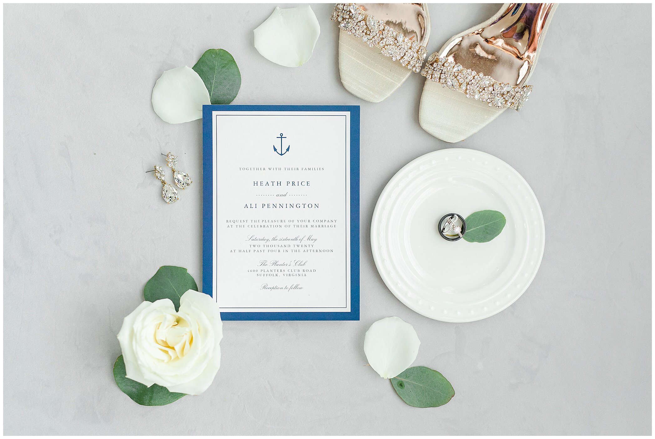 stationery with anchor for nautical wedding