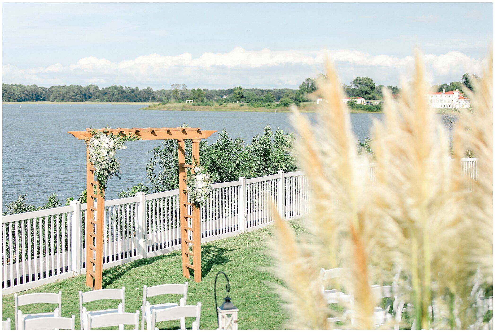 waterfront wedding ceremony at Planter's Club