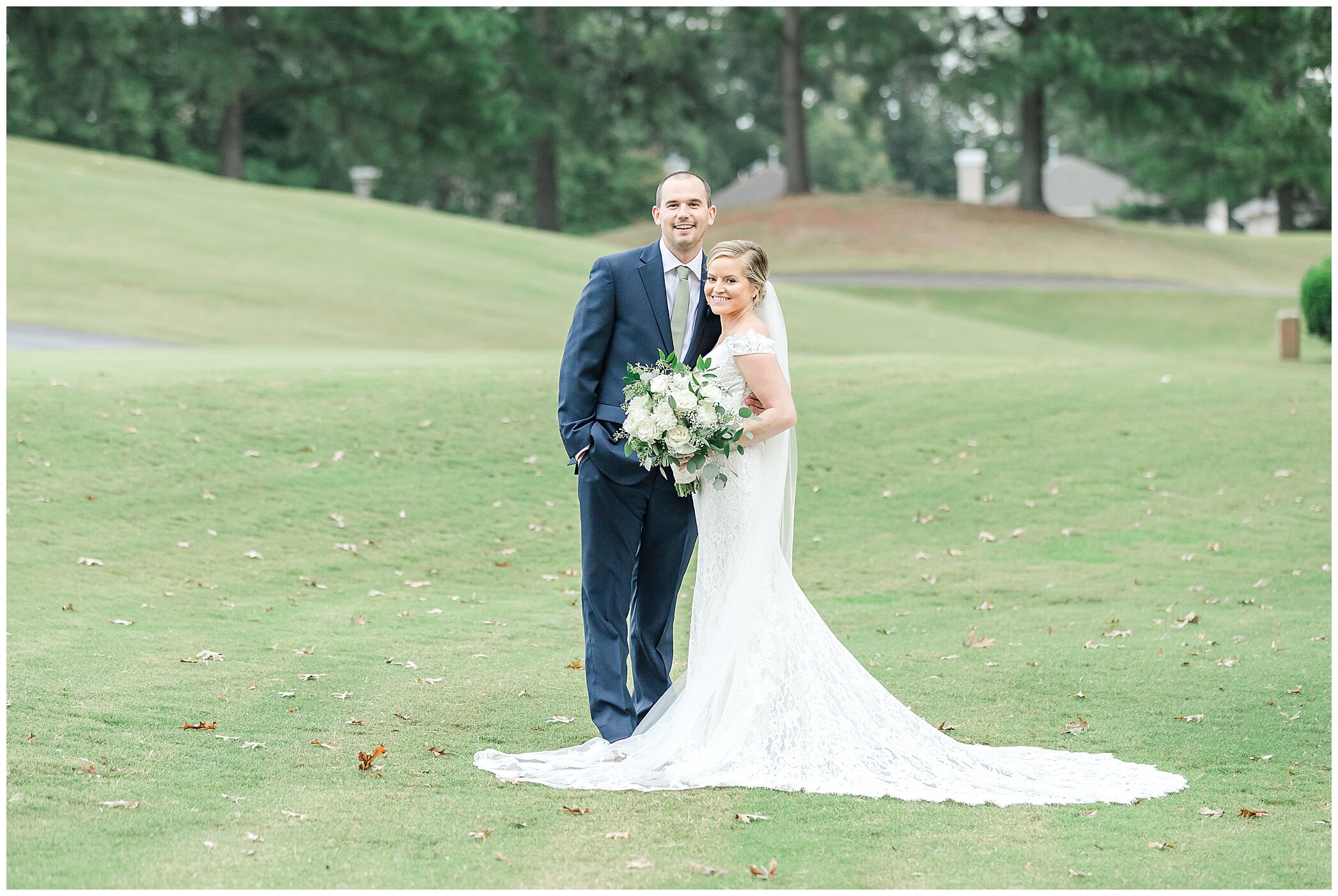 bride and groom pose during Newport News wedding