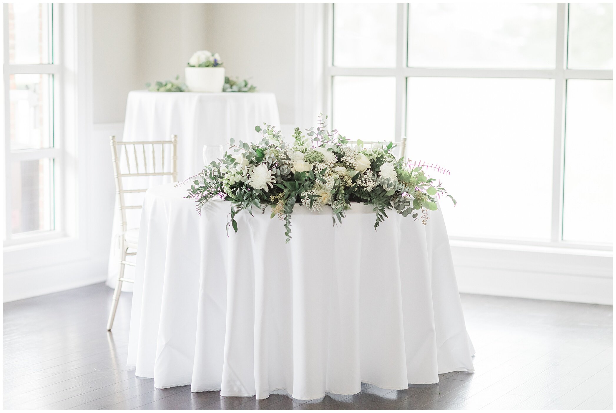 sweetheart table for Newport News wedding reception