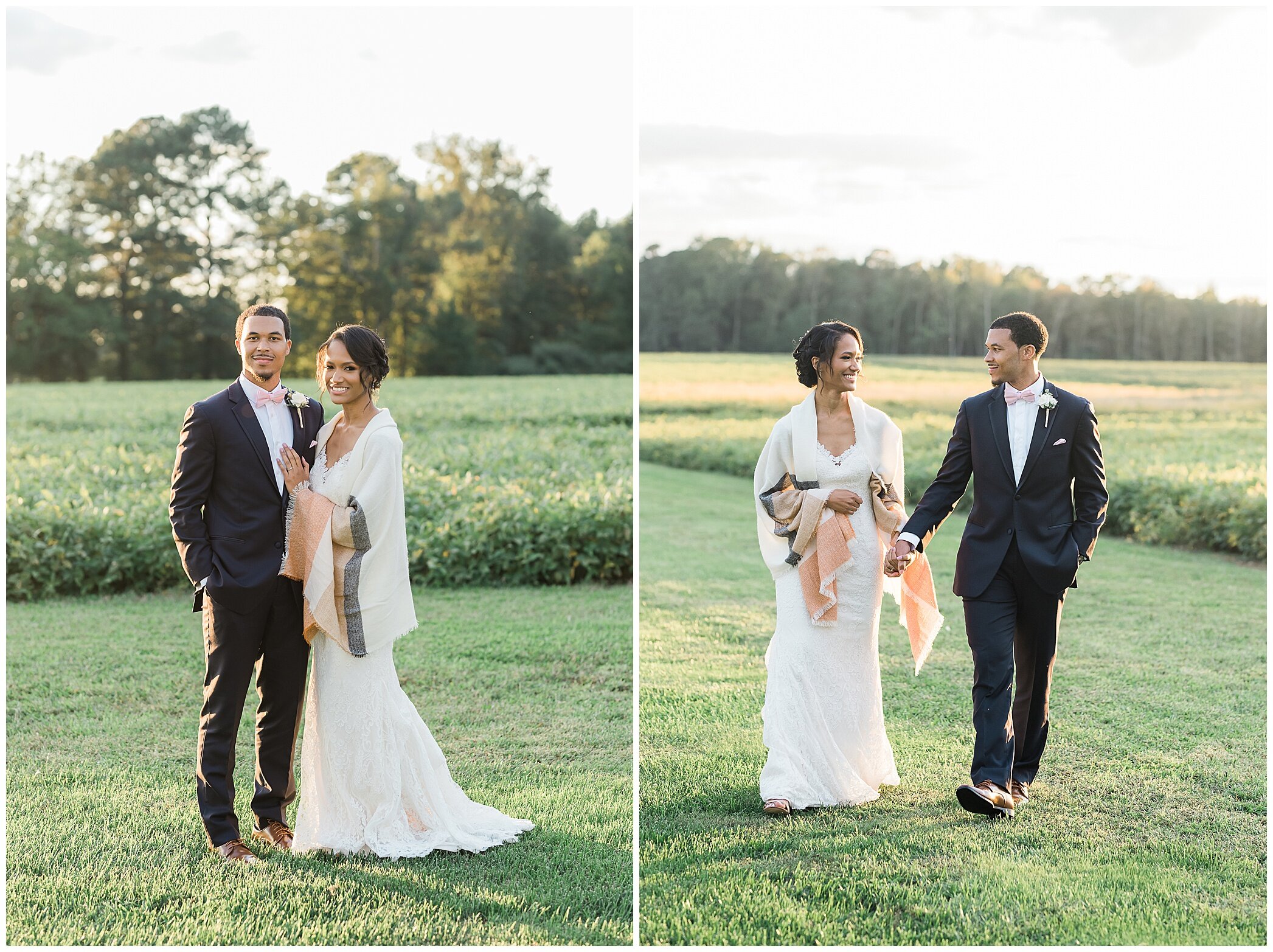 sunset wedding portraits at The Barn at Timberneck