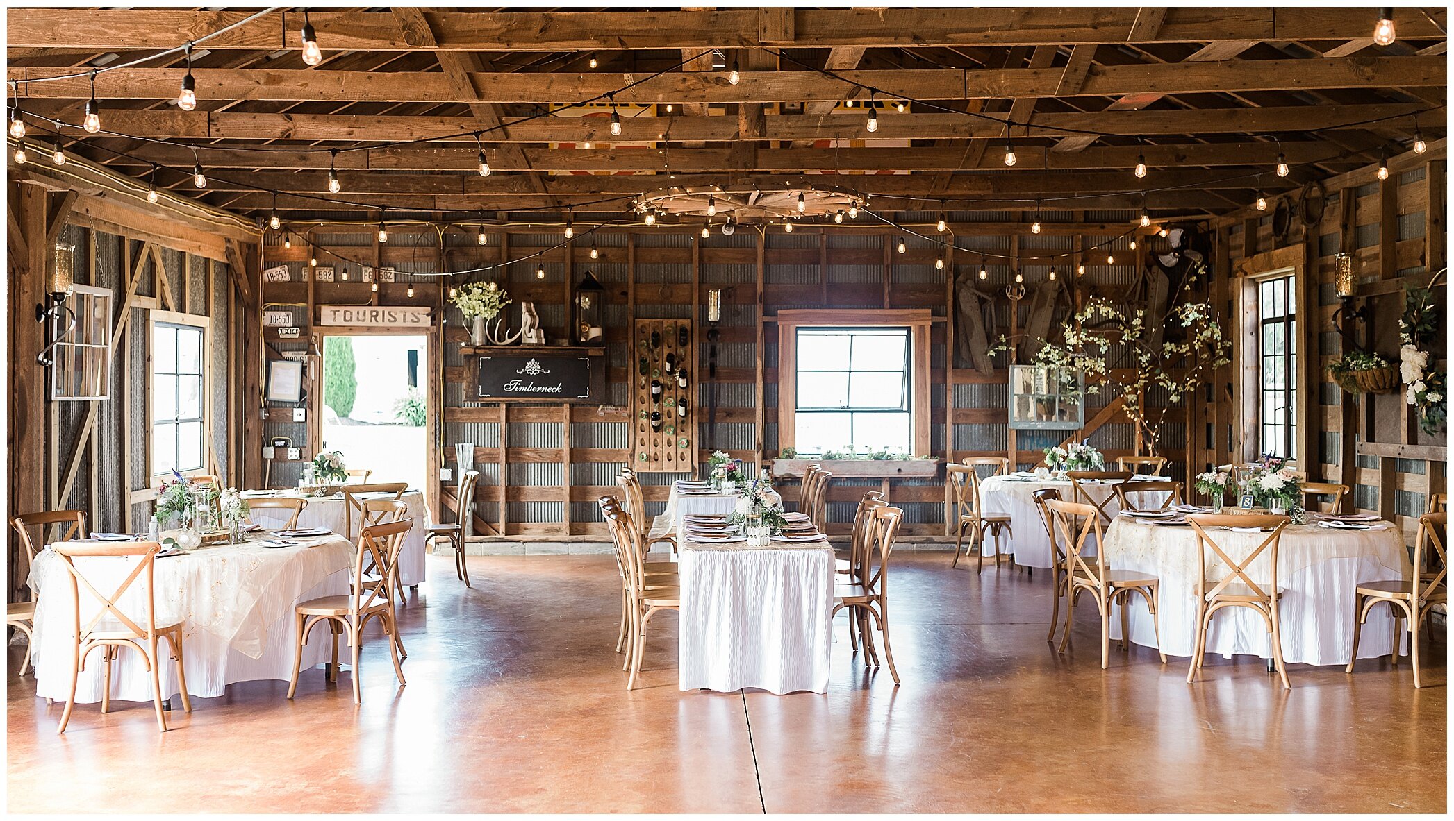 The Barn at Timberneck reception with fairy lights