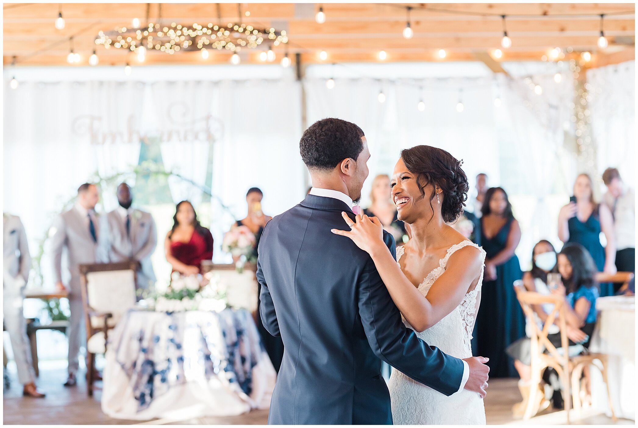 newlyweds dance during VA wedding reception
