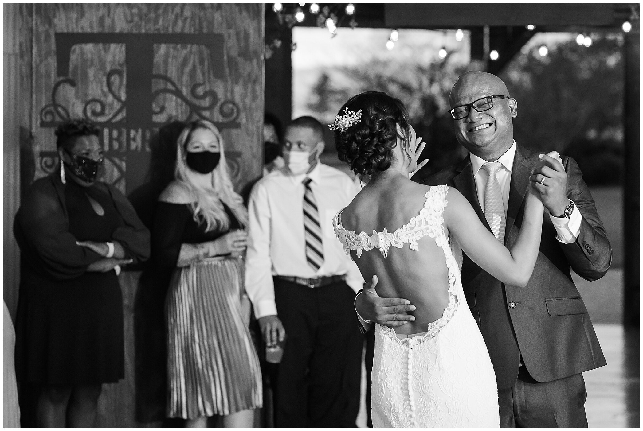 bride and dad dance during VA wedding reception