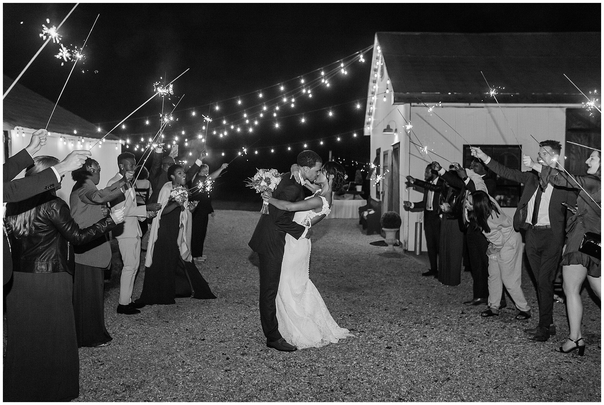 sparkler exit from The Barns at Timberneck wedding